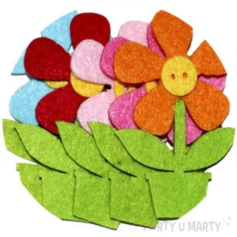 ozdoba filcowa kwiatki doniczkowe titanum 5 szt