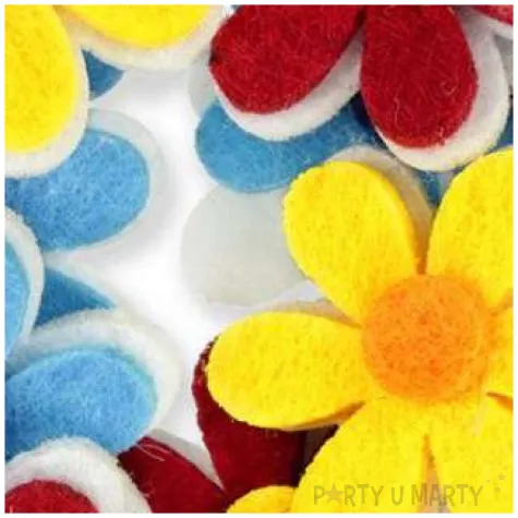 ozdoba filcowa kwiatki kolorowe titanum 15 szt