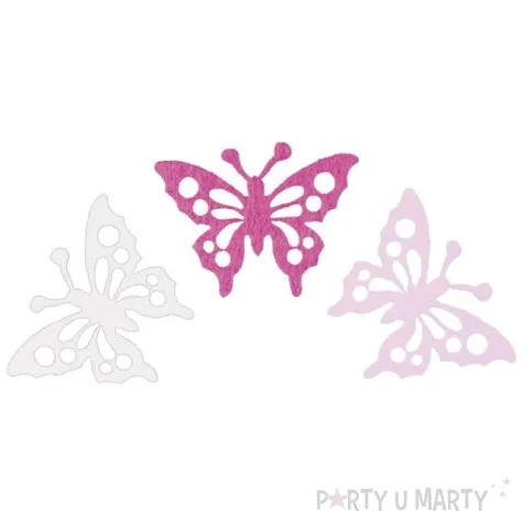 ozdoba filcowa motyle rozowe titanum 36 szt