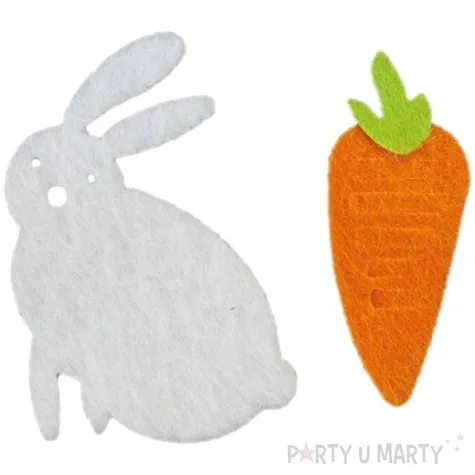 ozdoba filcowa zajace i marchewki titanum 18 szt