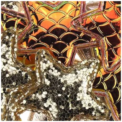 ozdoba materialowa gwiazdy metaliczny mix zloty titanum 34 mm 12 szt