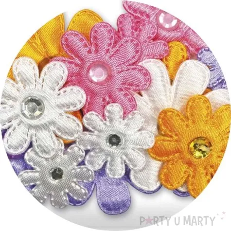 ozdoba materialowa kwiatki mix titanum 15 szt