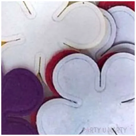 ozdoba materialowa kwiatki mix titanum 33 mm 12 szt