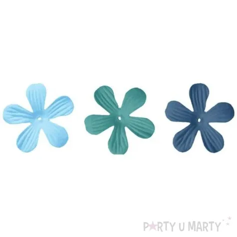 ozdoba materialowa kwiatki niebieski titanum 45 mm 6 szt