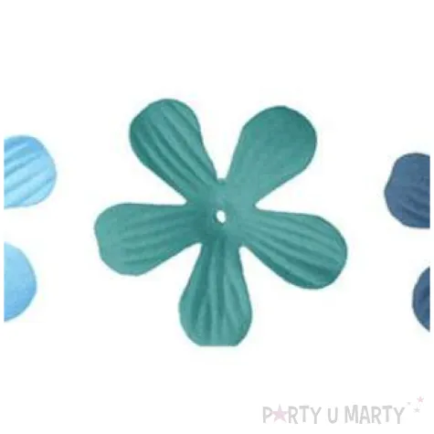 ozdoba materialowa kwiatki niebieski titanum 45 mm 6 szt