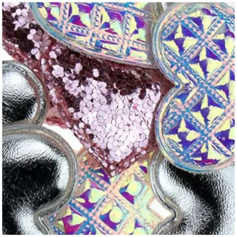 ozdoba materialowa serca metaliczny mix rozowy titanum 34 mm 12 szt