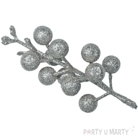 ozdoba na piku winobluszcz srebrny titanum 3 szt