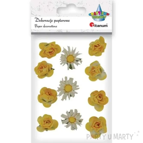 ozdoba papierowa kwiatki titanum 11 szt