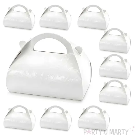 ozdobne pudelka na ciasto dla gosci perlowe galazki dekoracja na wesele komunie 10 szt