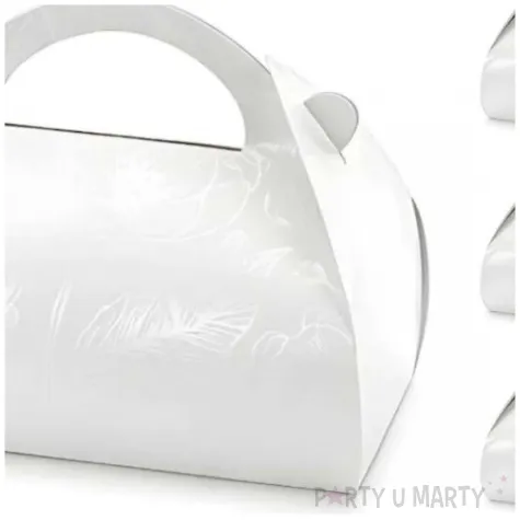 ozdobne pudelka na ciasto dla gosci perlowe galazki dekoracja na wesele komunie 10 szt