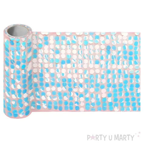 ozdobny bieznik cekinowy opalizujacy dekoracja na urodziny wesele 0 3 x 2 13 m