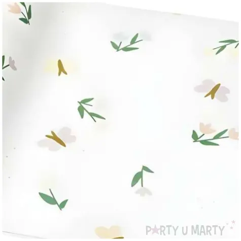 ozdobny bieznik flizelinowy dekoracja stolu na urodziny wielkanoc kwiaty i motyle 40 x 500 cm