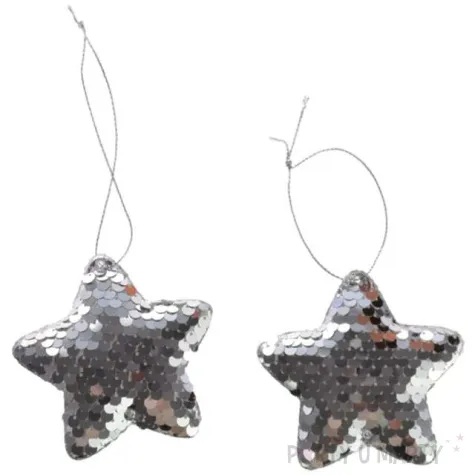 ozdoby choinkowe cekinowe gwiazdki srebrne arpex 8 cm 2 szt