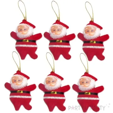 ozdoby choinkowe mikolaje welur czerwone arpex 6 cm 6 szt