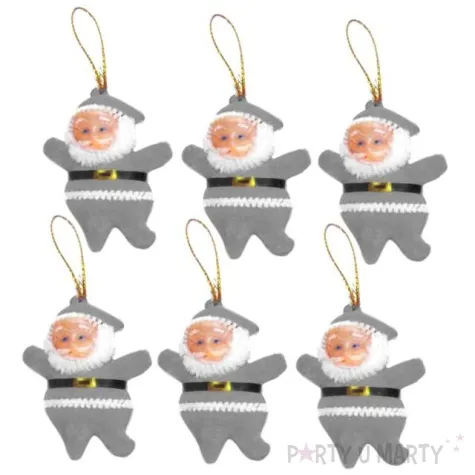 ozdoby choinkowe mikolaje welur srebrne arpex 6 cm 6 szt