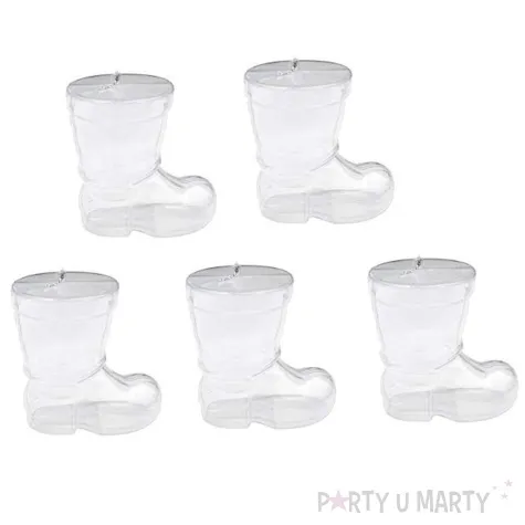 ozdoby choinkowe mikolajowe buty akrylowe aliga 10 cm 5 szt