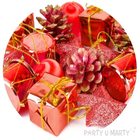 ozdoby choinkowe swiateczny mix 16 czerwony arpex