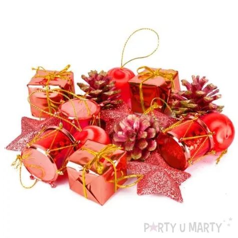 ozdoby choinkowe swiateczny mix 16 czerwony arpex