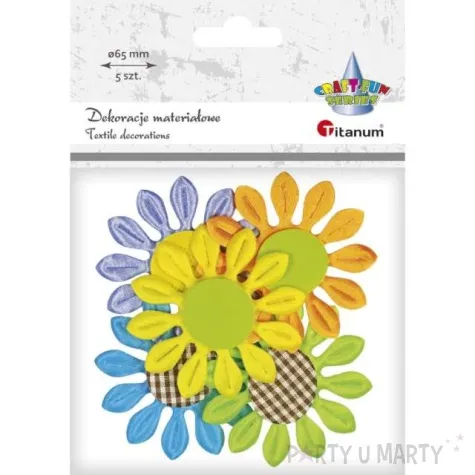 ozdoby materialowe kwiaty titanum 65 mm 5 szt