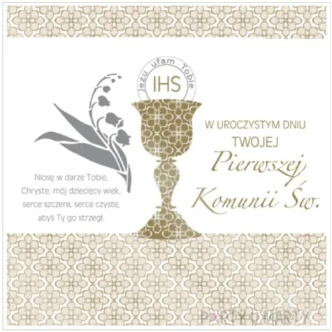 pamiatka i komunia sw hostia i klosy pol maki 15x15 cm