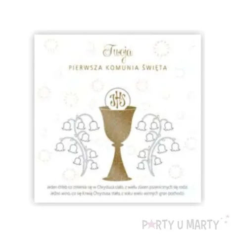 pamiatka i komunia sw hostia i konwalie pol maki 15x15 cm