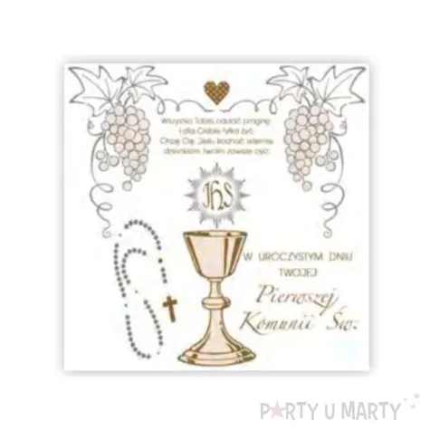 pamiatka i komunia sw hostia i rozaniec pol maki 15x15 cm