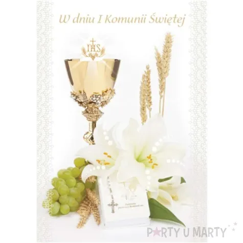 pamiatka i komunia sw kielich i klosy pol maki 17x12 cm