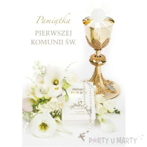 pamiatka i komunia sw kielich i ksiazeczka pol maki 17x12 cm