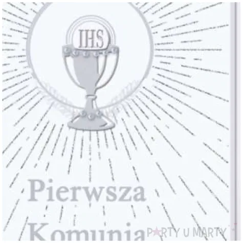 pamiatka ihs pierwsza komunia swieta kielich szara paw 15 4 x 15 4 cm
