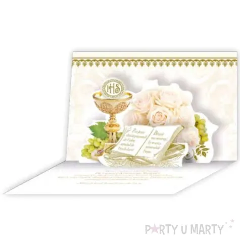 pamiatka komunia swieta kielich i ksiazeczka przestrzenna pol maki 14x19cm