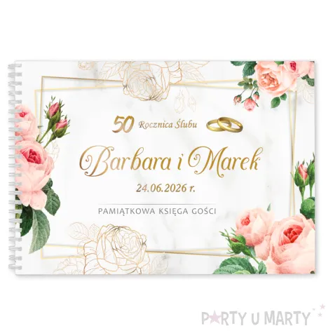 pamiatka na rocznice slubu jubileusz ksiega gosci album pamiatkowy roze personalizacja gody