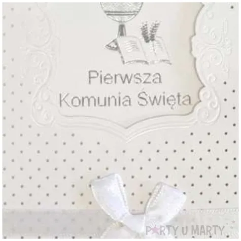 pamiatka pierwsza komunia swieta kielich biala paw 15 4 x 15 4 cm