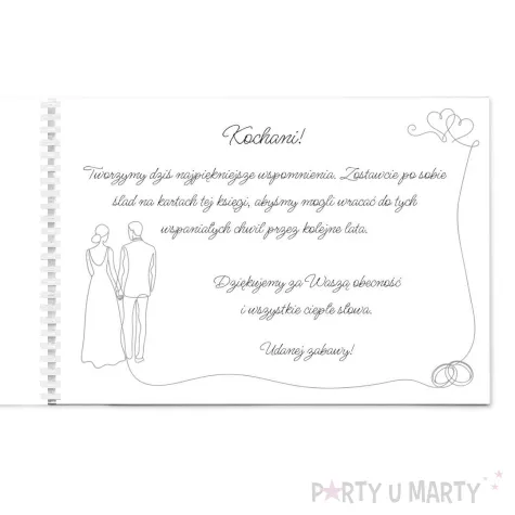 pamiatka slubu ksiega gosci weselnych album pamiatkowy inicjaly personalizacja
