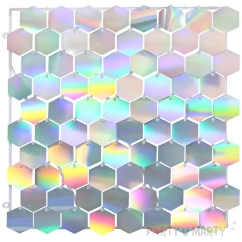 panel dekoracyjny 3d heksagon przezroczyste tlo zaczep opalizujacy godan 30x30 cm