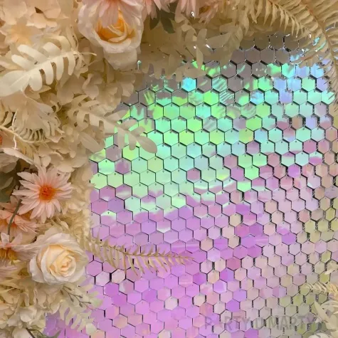 panel dekoracyjny 3d heksagon przezroczyste tlo zaczep opalizujacy godan 30x30 cm