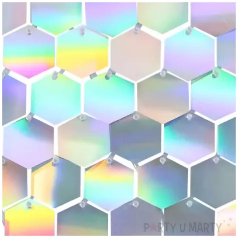 panel dekoracyjny 3d heksagon przezroczyste tlo zaczep opalizujacy godan 30x30 cm