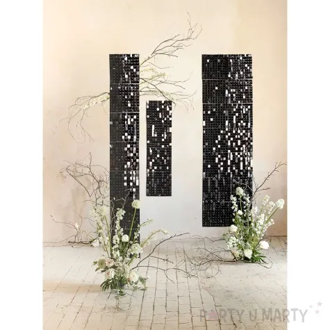 panel dekoracyjny cekinowy czarny partydeco 30 x 30 cm