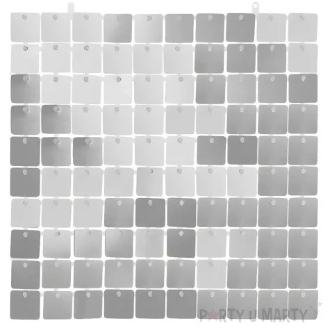 panel dekoracyjny cekinowy przezroczyste tlo srebrny godan 30x30 cm