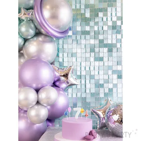 panel dekoracyjny cekinowy turkusowy partydeco 30 x 30 cm