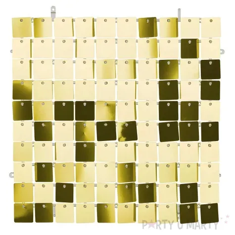 panel dekoracyjny cekinowy zloty zimny partydeco 30 x 30 cm