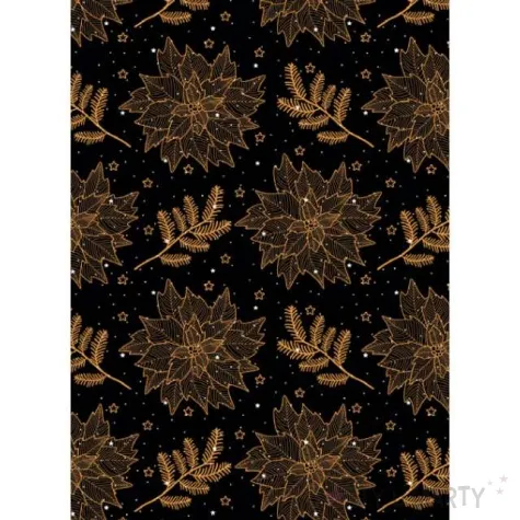 papier do pakowania kraftowy pomaranczowa gwiazda betlejemska maki 70x200 cm