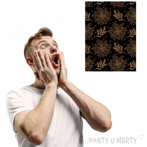 papier do pakowania kraftowy pomaranczowa gwiazda betlejemska maki 70x200 cm