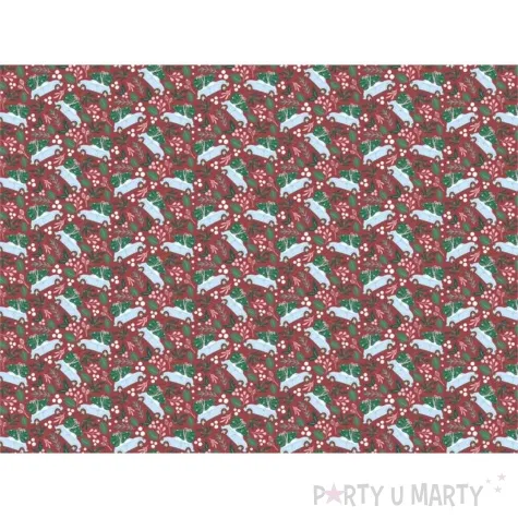 papier do pakowania samochod z choinka bordowy partydeco 70x200 cm
