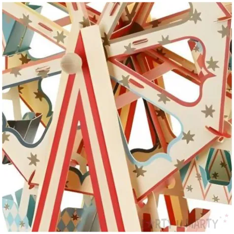 papierowa patera stojak na slodycze cyrk diabelski mlyn dekoracja na urodziny 48 x 50 cm