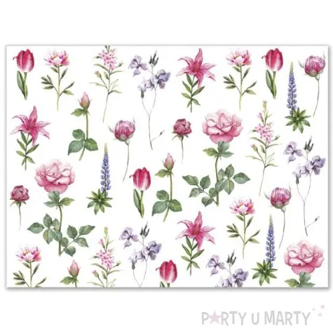 papierowa podkladka kwiaty paw 40x29 24 szt