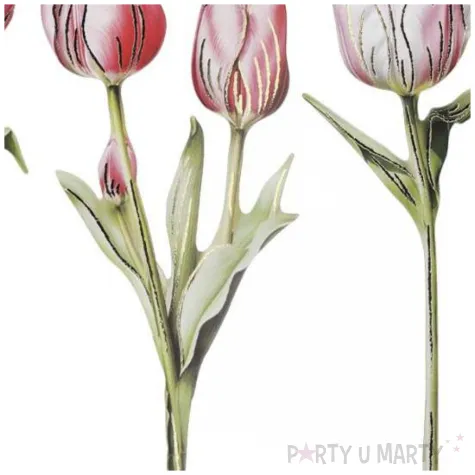 papierowe kwiaty rozowe tulpiany kartonowa dekoracja na dzien kobiet walentynki 8 szt