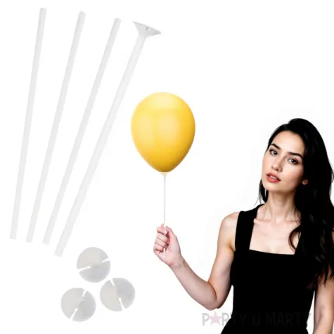 papierowe patyczki do balonow dekoracja na urodziny wesele walentynki sylwestra biale 100 szt