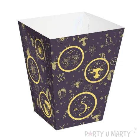 papierowe pudelka na popcorn na halloween andrzejki astro zodaik 4 szt
