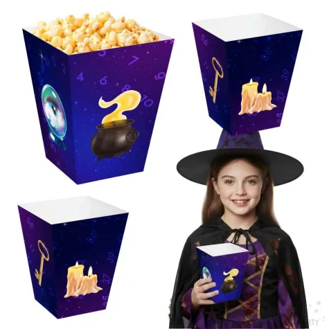papierowe pudelka na popcorn na halloween andrzejki wrozbita maciej 4 szt