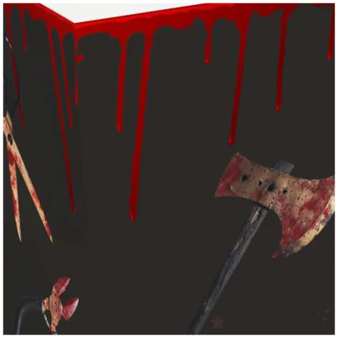 papierowe pudelka na popcorn na halloween krwawe narzedzia 4 szt